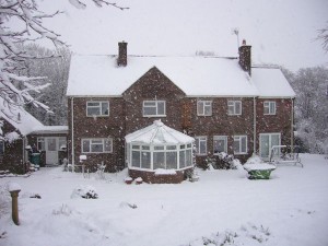 The Glebe House in the snow